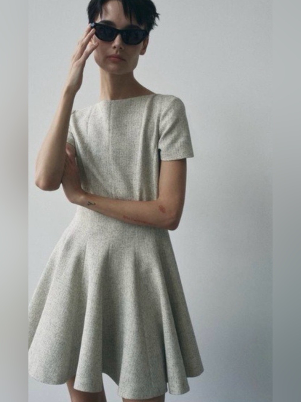 Zara ZW Collection Godet Fit and Flare Mini Dress Size S